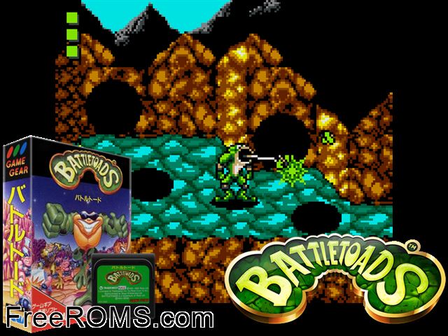 Battletoads Game Gear game showing 3D box cover and gameplay screenshot