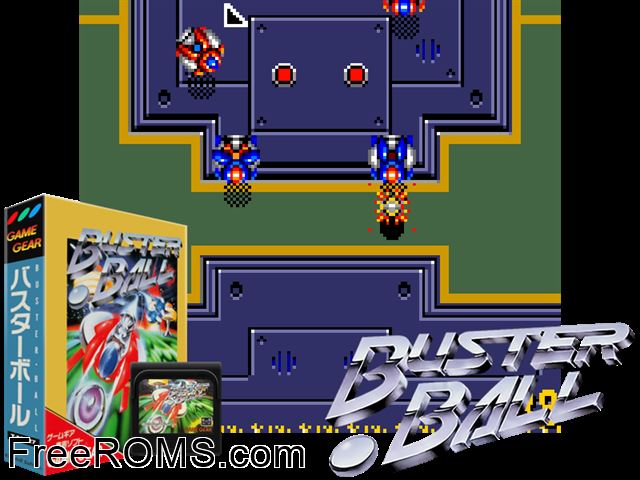 Buster Ball Jap Game Gear game showing 3D box cover and gameplay screenshot