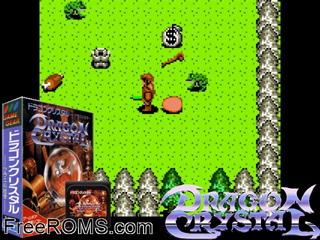 Dragon Crystal Jap Game Gear game showing 3D box cover and gameplay screenshot