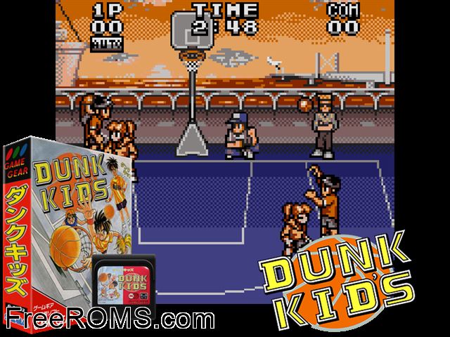 Dunk Kids Jap Game Gear game showing 3D box cover and gameplay screenshot