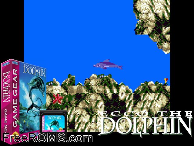 Ecco the Dolphin Game Gear game showing 3D box cover and gameplay screenshot
