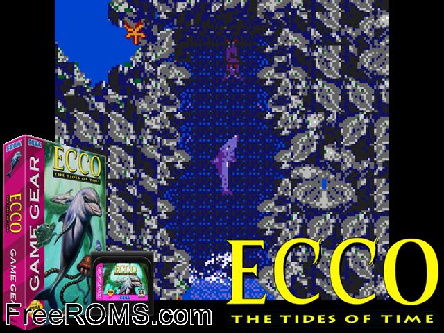 Ecco the Dolphin 2 - Tides of Time Game Gear game showing 3D box cover and gameplay screenshot