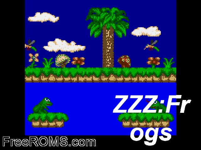 Frogs by Charles Doty Game Gear game showing 3D box cover and gameplay screenshot