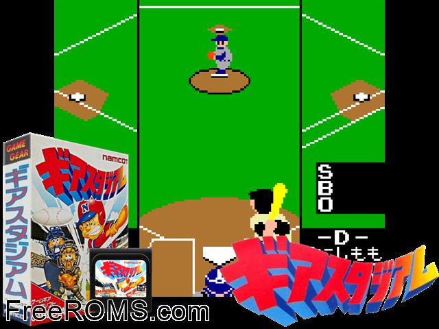 Gear Stadium Jap Game Gear game showing 3D box cover and gameplay screenshot