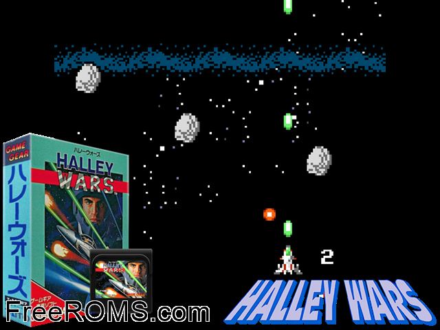 Halley Wars Jap Game Gear game showing 3D box cover and gameplay screenshot