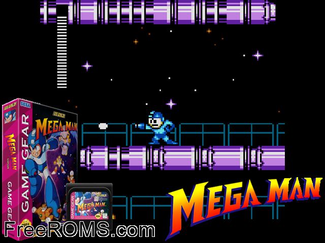 Megaman Game Gear game showing 3D box cover and gameplay screenshot