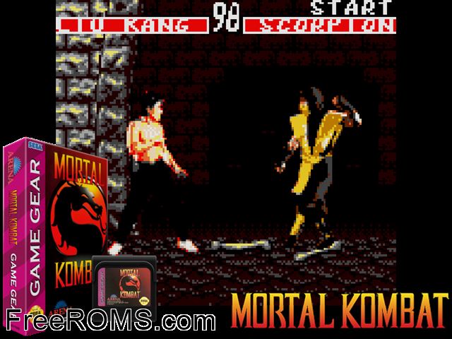 Mortal Kombat V2.6 Game Gear game showing 3D box cover and gameplay screenshot