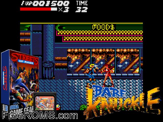 Streets of Rage Game Gear game showing 3D box cover and gameplay screenshot