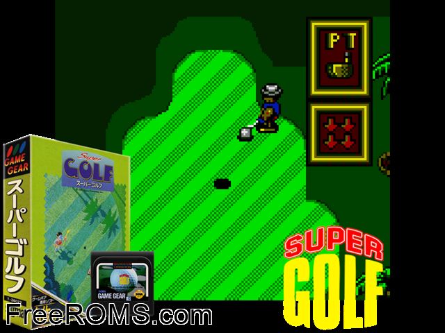 Super Golf Jap Game Gear game showing 3D box cover and gameplay screenshot