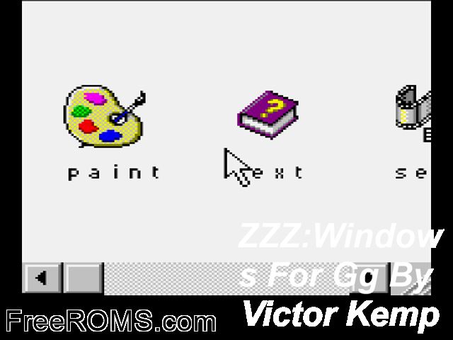 Windows for GG by Victor Kemp Game Gear game showing 3D box cover and gameplay screenshot
