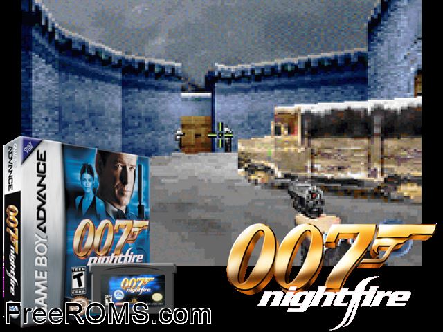 007 Nightfire Gameboy Advance game showing 3D box cover and gameplay screenshot