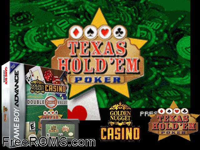 2 Games In 1 - Golden Nugget Casino + Texas Hold'Em Poker Gameboy Advance game showing 3D box cover and gameplay screenshot