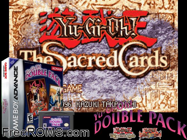 2 Games In 1 - Yu-Gi-Oh! - Reshef Of Destruction + Yu-Gi-Oh! - The Sacred Cards Gameboy Advance game showing 3D box cover and gameplay screenshot