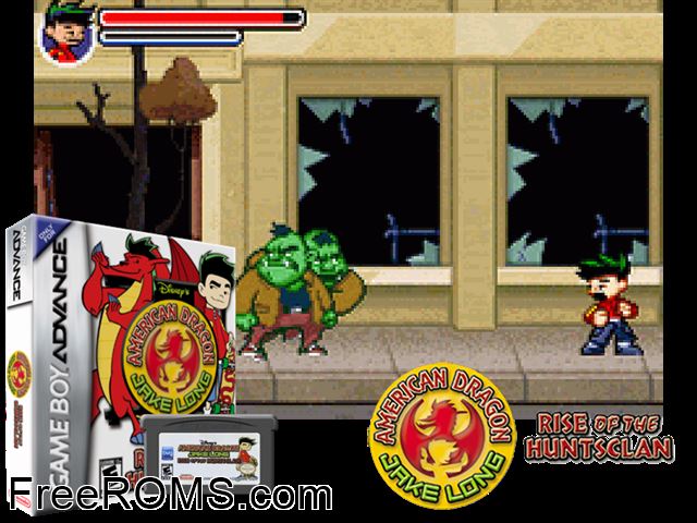 American Dragon Jake Long Gameboy Advance game showing 3D box cover and gameplay screenshot