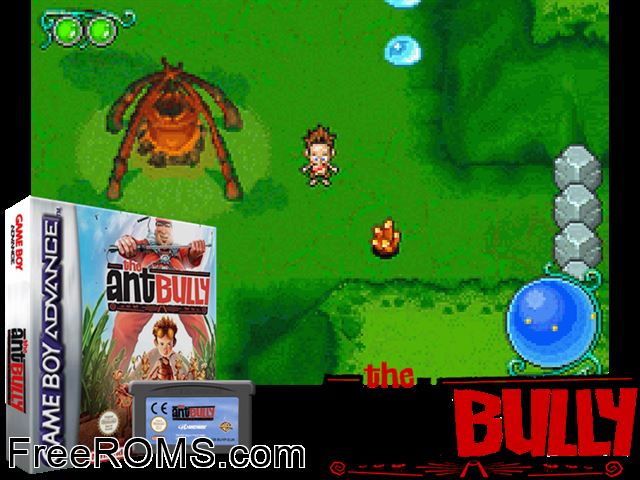 Ant Bully, The Gameboy Advance game showing 3D box cover and gameplay screenshot