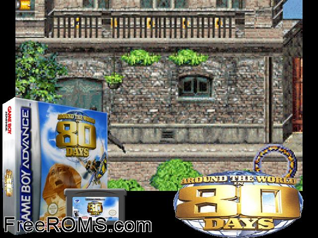 Around The World In 80 Days Gameboy Advance game showing 3D box cover and gameplay screenshot