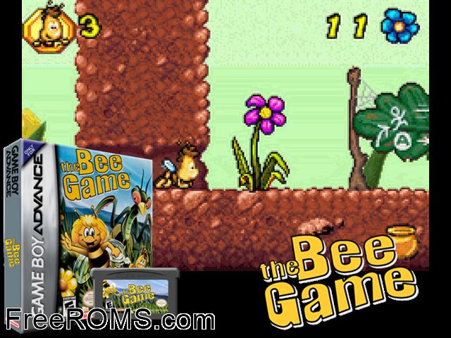 Bee Game, The Gameboy Advance game showing 3D box cover and gameplay screenshot