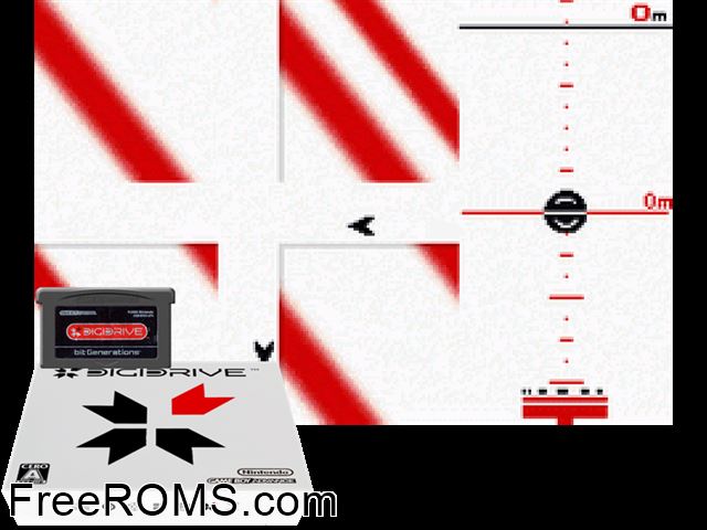 Bit Generations Digidrive (Japan) Gameboy Advance game showing 3D box cover and gameplay screenshot