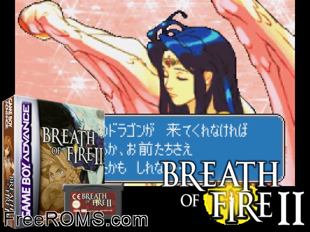 Breath Of Fire II Gameboy Advance game showing 3D box cover and gameplay screenshot
