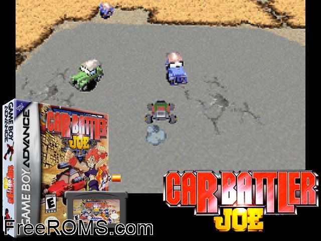 Car Battler Joe Gameboy Advance game showing 3D box cover and gameplay screenshot