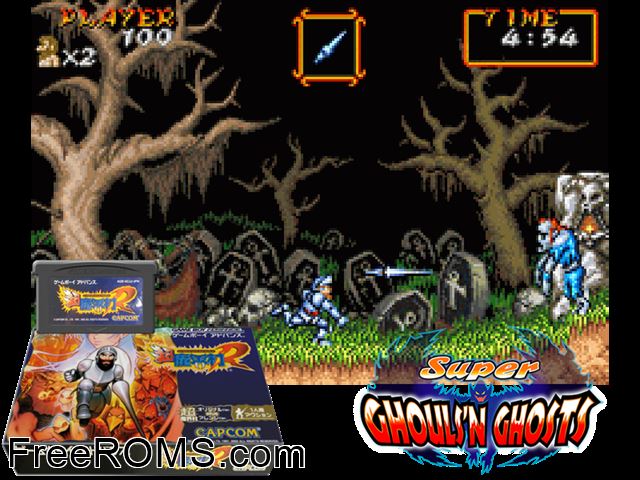 Chou Makaimura R (Japan) Gameboy Advance game showing 3D box cover and gameplay screenshot