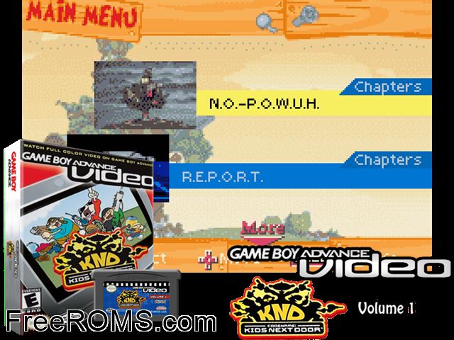 Codename Kids Next Door - Volume 1 (Video) Gameboy Advance game showing 3D box cover and gameplay screenshot
