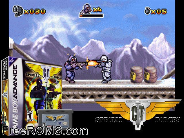 Ct Special Forces Gameboy Advance game showing 3D box cover and gameplay screenshot