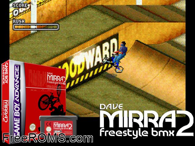 Dave Mirra Freestyle Bmx 2 Gameboy Advance game showing 3D box cover and gameplay screenshot