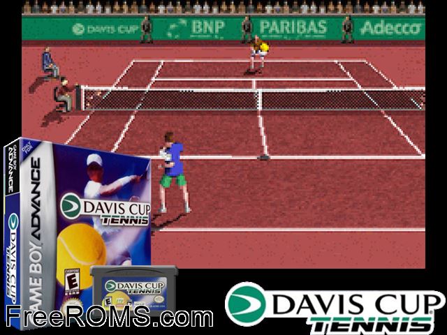 Davis Cup Gameboy Advance game showing 3D box cover and gameplay screenshot