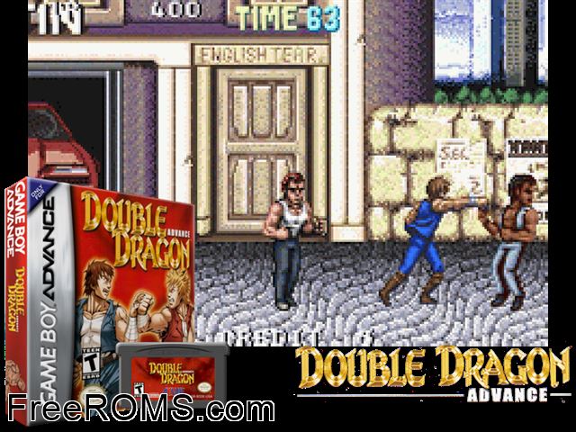 Double Dragon Advance Gameboy Advance game showing 3D box cover and gameplay screenshot