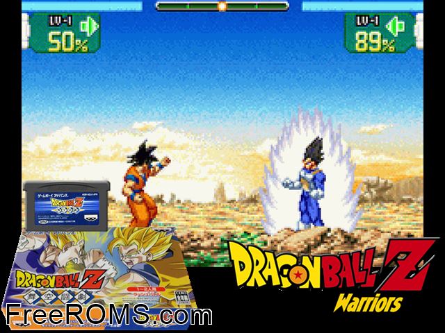 Dragon Ball Z - Bukuu Tougeki (Japan) Gameboy Advance game showing 3D box cover and gameplay screenshot