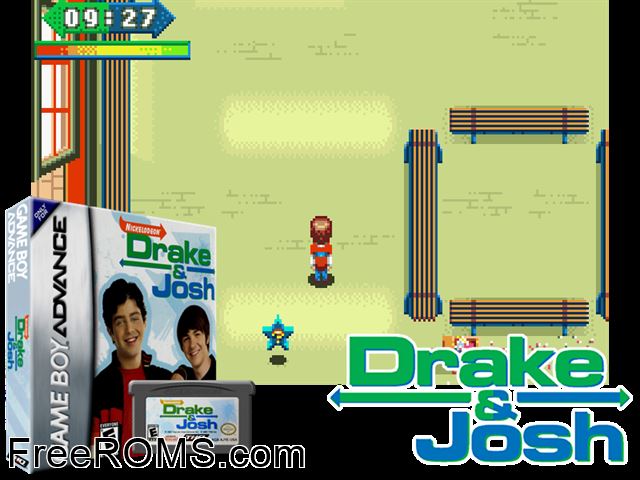 Drake And Josh(Rising Sun) Gameboy Advance game showing 3D box cover and gameplay screenshot