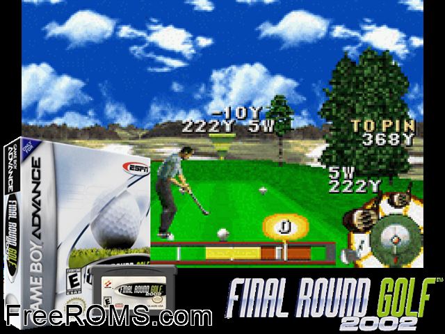 Espn Final Round Golf 2002 Gameboy Advance game showing 3D box cover and gameplay screenshot