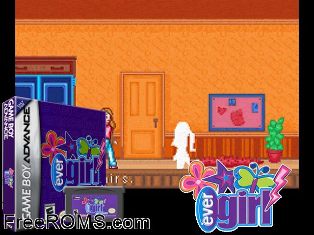 Ever Girl Gameboy Advance game showing 3D box cover and gameplay screenshot