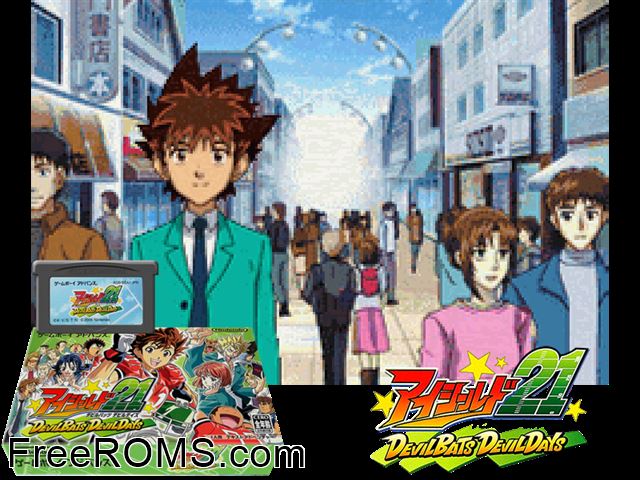 Eyeshield 21 Devilbats Devildays (Japan) Gameboy Advance game showing 3D box cover and gameplay screenshot
