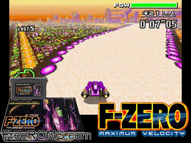 F-Zero For Game Boy Advance (Japan) Gameboy Advance game showing 3D box cover and gameplay screenshot