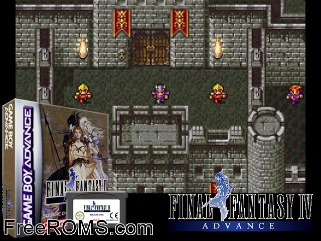 Final Fantasy IV Advance Gameboy Advance game showing 3D box cover and gameplay screenshot