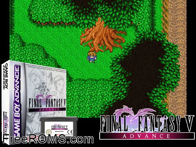 Final Fantasy V Advance Gameboy Advance game showing 3D box cover and gameplay screenshot