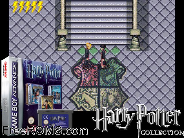 Harry Potter Collection Gameboy Advance game showing 3D box cover and gameplay screenshot