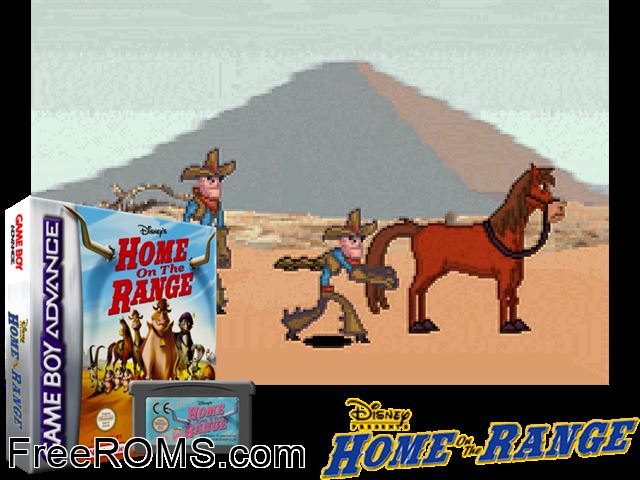 Home On The Range Gameboy Advance game showing 3D box cover and gameplay screenshot