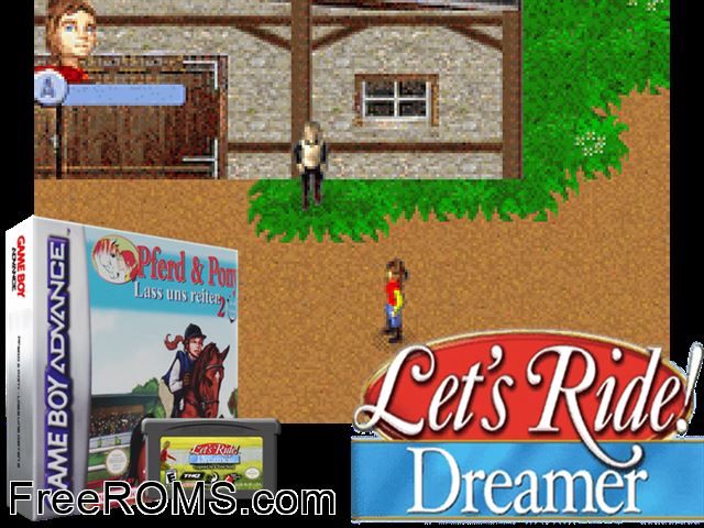 Horse And Pony - Let's Ride 2 Gameboy Advance game showing 3D box cover and gameplay screenshot