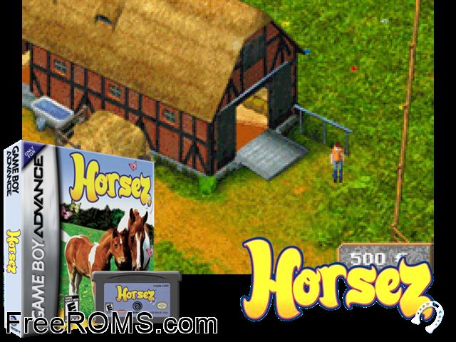 Horsez Gameboy Advance game showing 3D box cover and gameplay screenshot