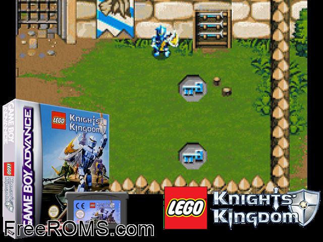 Knights' Kingdom Gameboy Advance game showing 3D box cover and gameplay screenshot