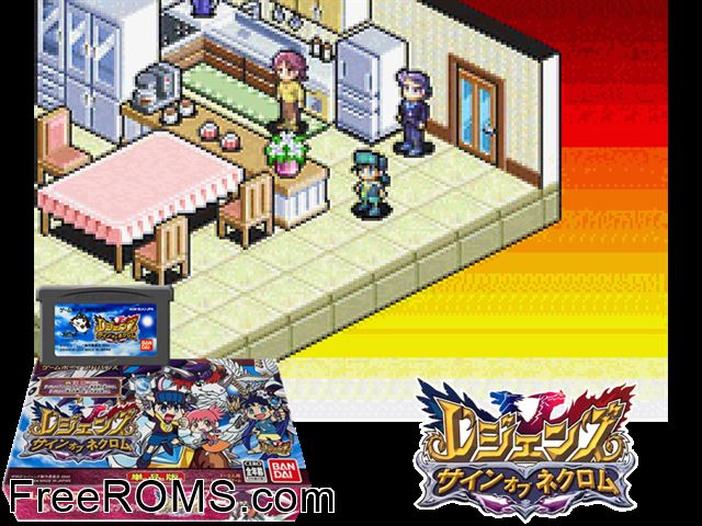 Legendz - Sign Of Nekuromu (Japan) Gameboy Advance game showing 3D box cover and gameplay screenshot
