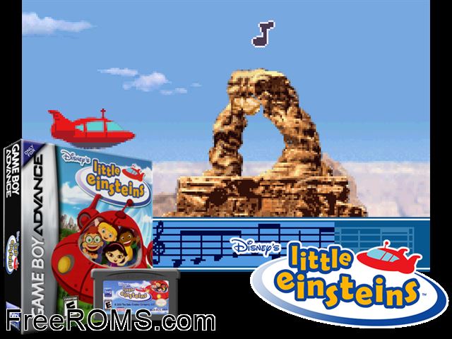 Little Einsteins Gameboy Advance game showing 3D box cover and gameplay screenshot