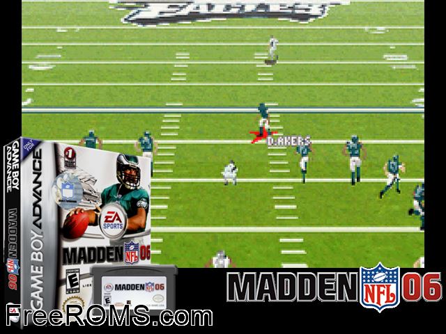 Madden NFL 06 Gameboy Advance game showing 3D box cover and gameplay screenshot