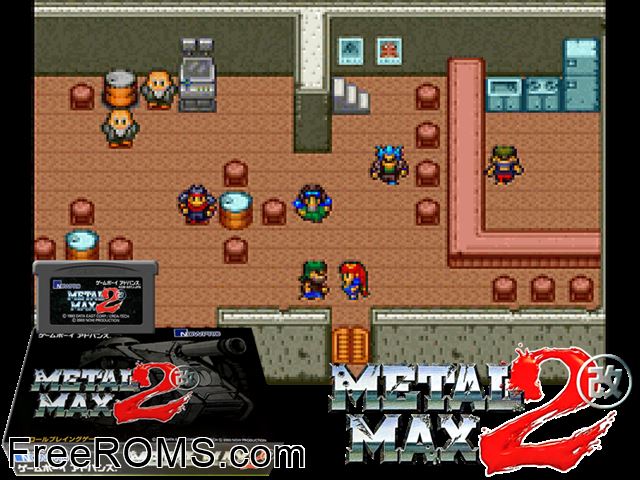 Metal Max 2 Kai (Japan) (V1.0) Gameboy Advance game showing 3D box cover and gameplay screenshot
