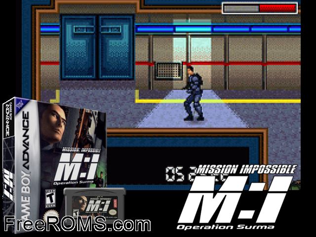 Mission Impossible - Operation Surma Gameboy Advance game showing 3D box cover and gameplay screenshot