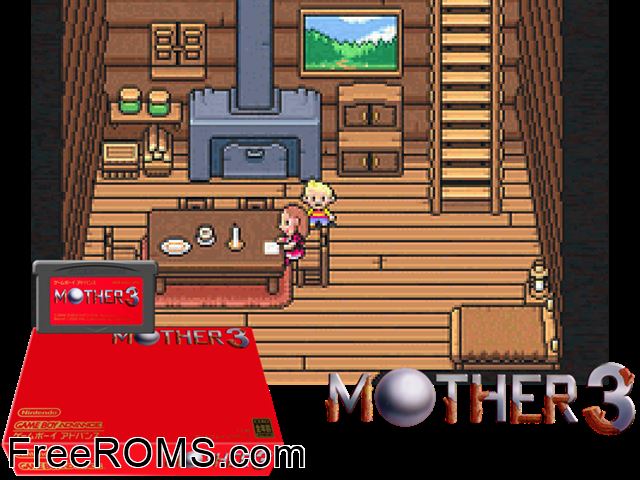 Mother 3 (Japan) Gameboy Advance game showing 3D box cover and gameplay screenshot