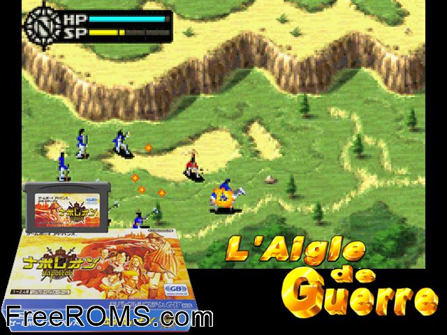 Napoleon (Japan) Gameboy Advance game showing 3D box cover and gameplay screenshot